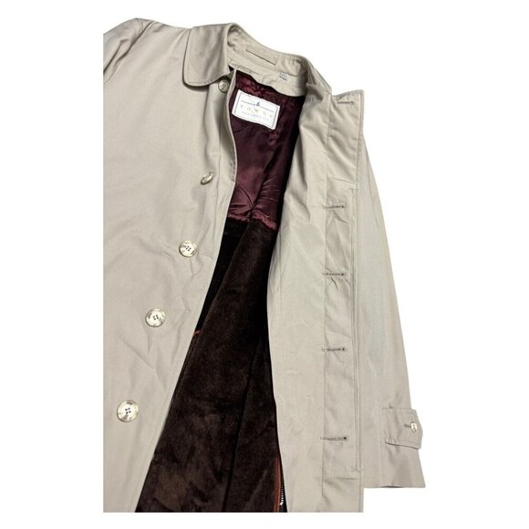 LONDON FOG TOWNE Vintage Designer Business Casual Long Trench Coat Mens 38 - Picture 5 of 9